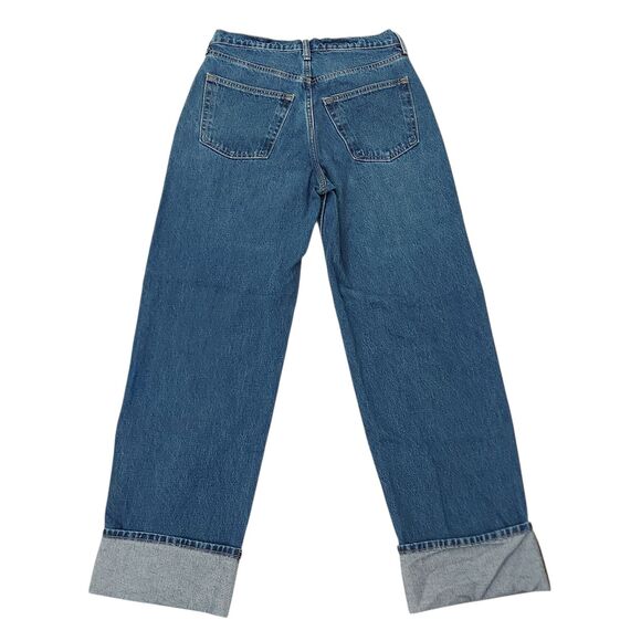 Universal Thread Jeans Womens 4R Blue Baggy Mid Rise Button Cuffed Hem 90s Retro - Picture 5 of 12